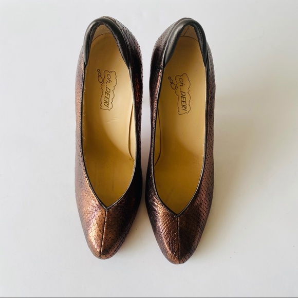 Oh Deer! Copper Heels with Red Soles - Picture 2 of 5